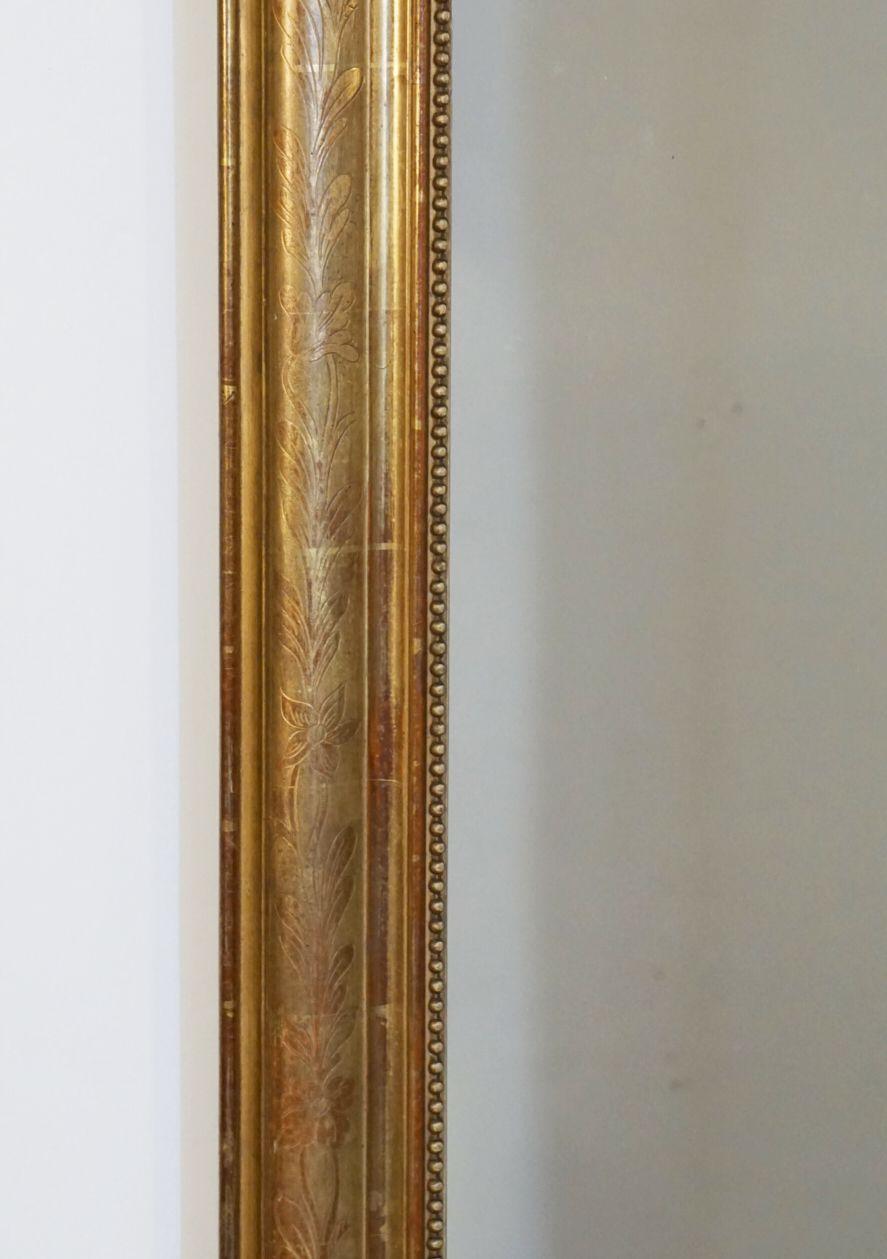 French Large Louis Philippe Gilt Dressing or Console Mirror (H 81 x W 27 1/2)