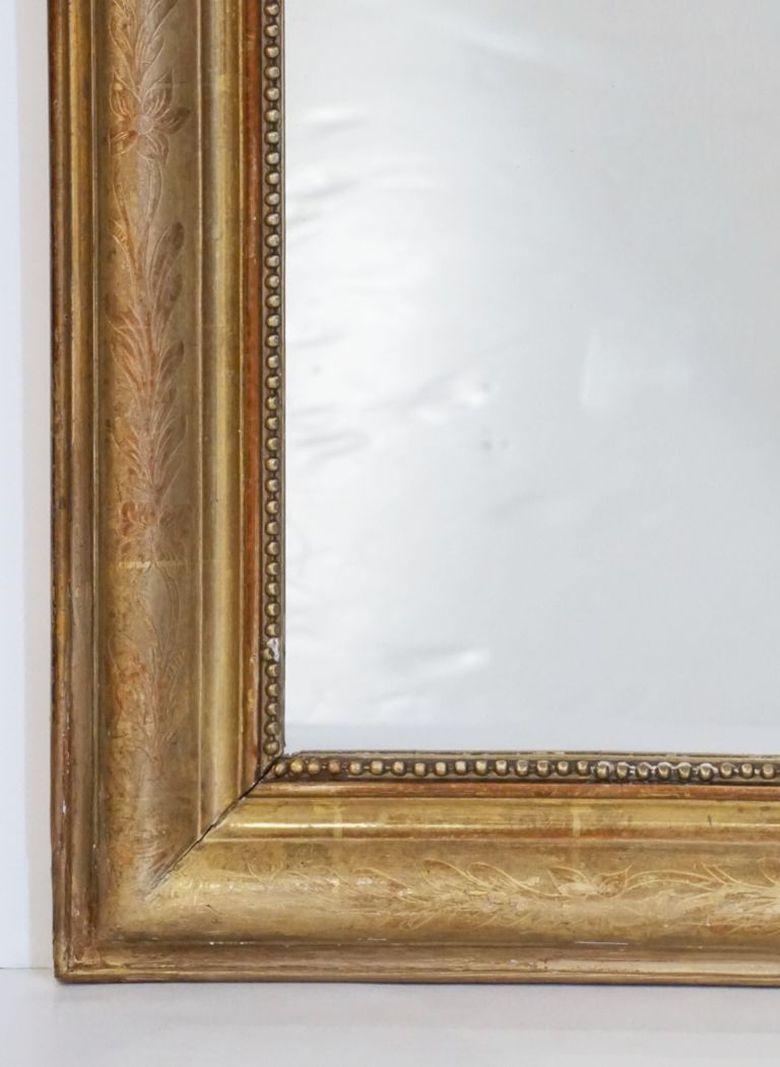 Large Louis Philippe Gilt Dressing or Console Mirror (H 81 x W 27 1/2) In Good Condition In Austin, TX
