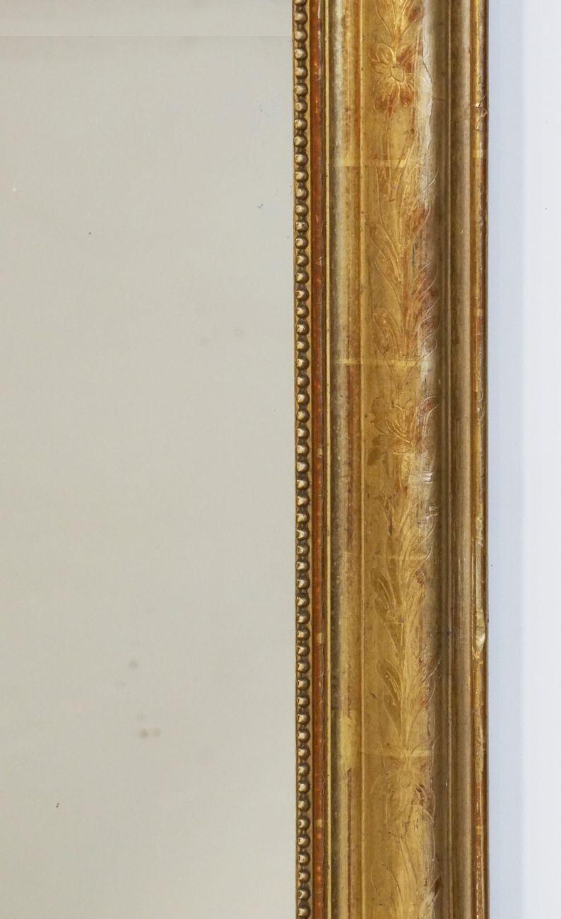 Large Louis Philippe Gilt Dressing or Console Mirror (H 81 x W 27 1/2) 1