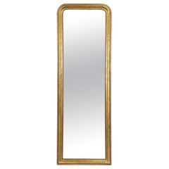 Large Louis Philippe Gilt Dressing or Console Mirror (H 81 x W 27 1/2)