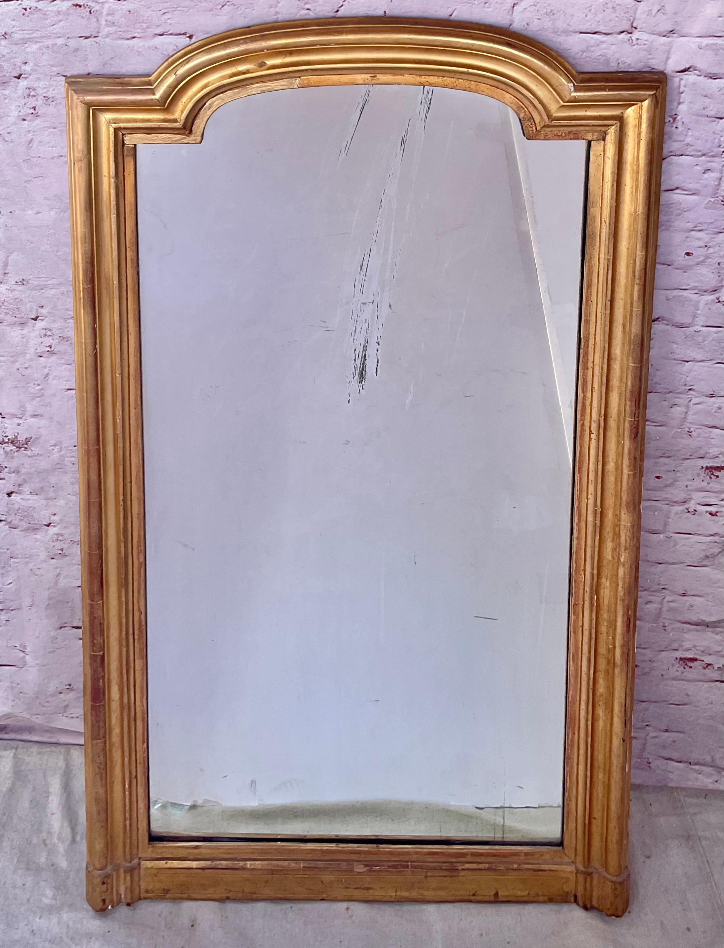 Doré Grand miroir doré Louis Philippe 19ème siècle 53
