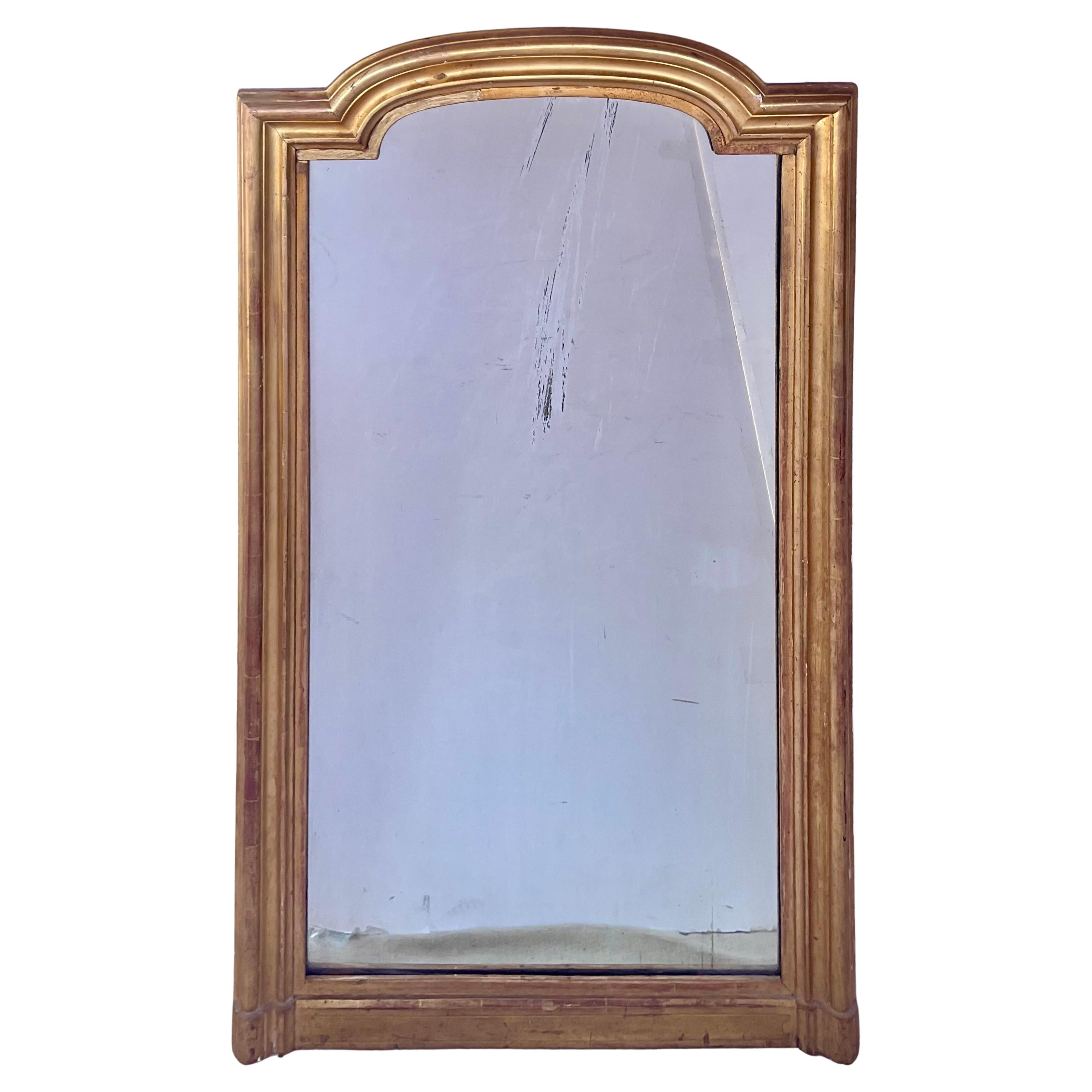 Grand miroir doré Louis Philippe 19ème siècle 53" X 31"