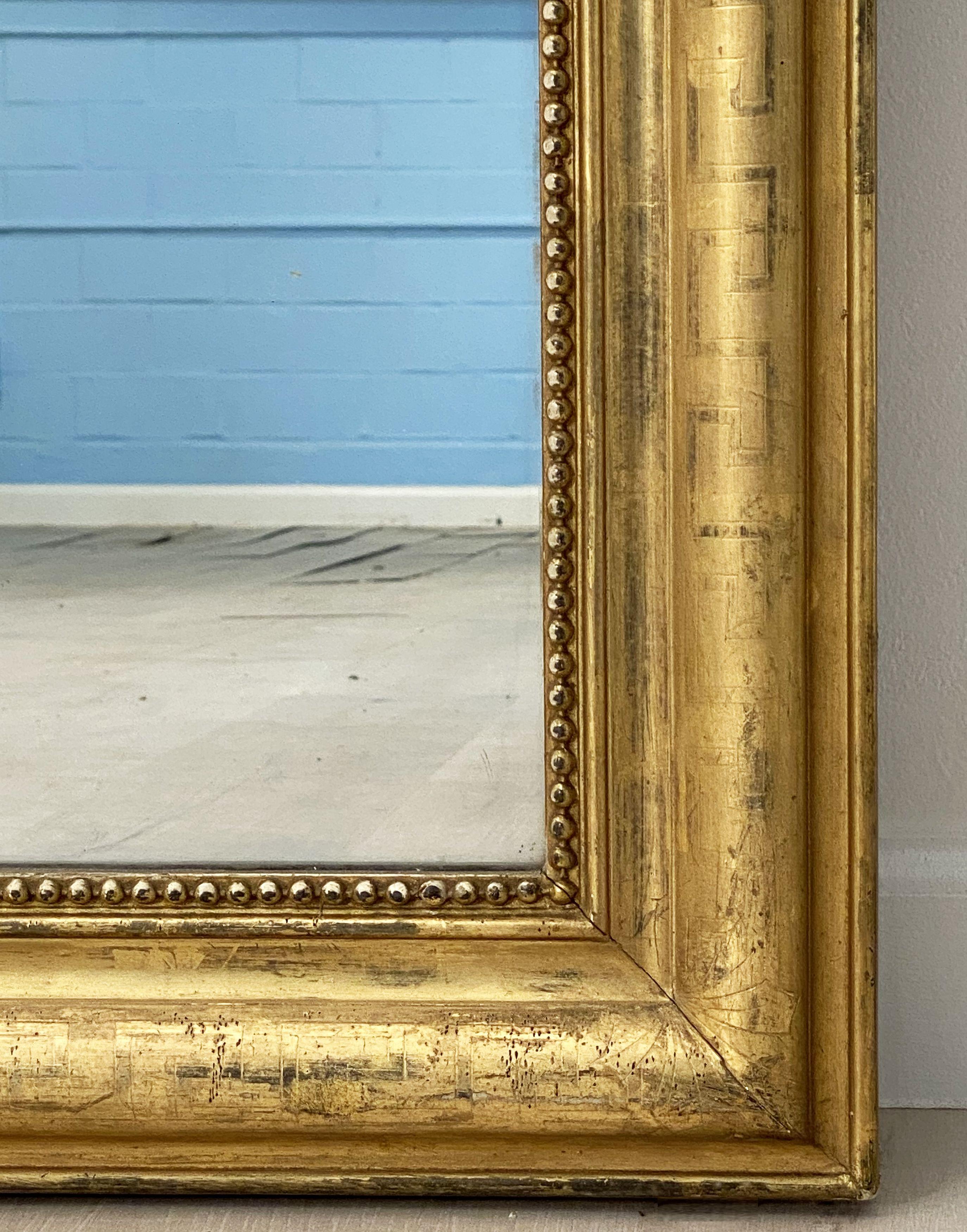 Large Louis Philippe Gilt Mirror with Arch Top from France (H 54 x W 38 1/2) 1