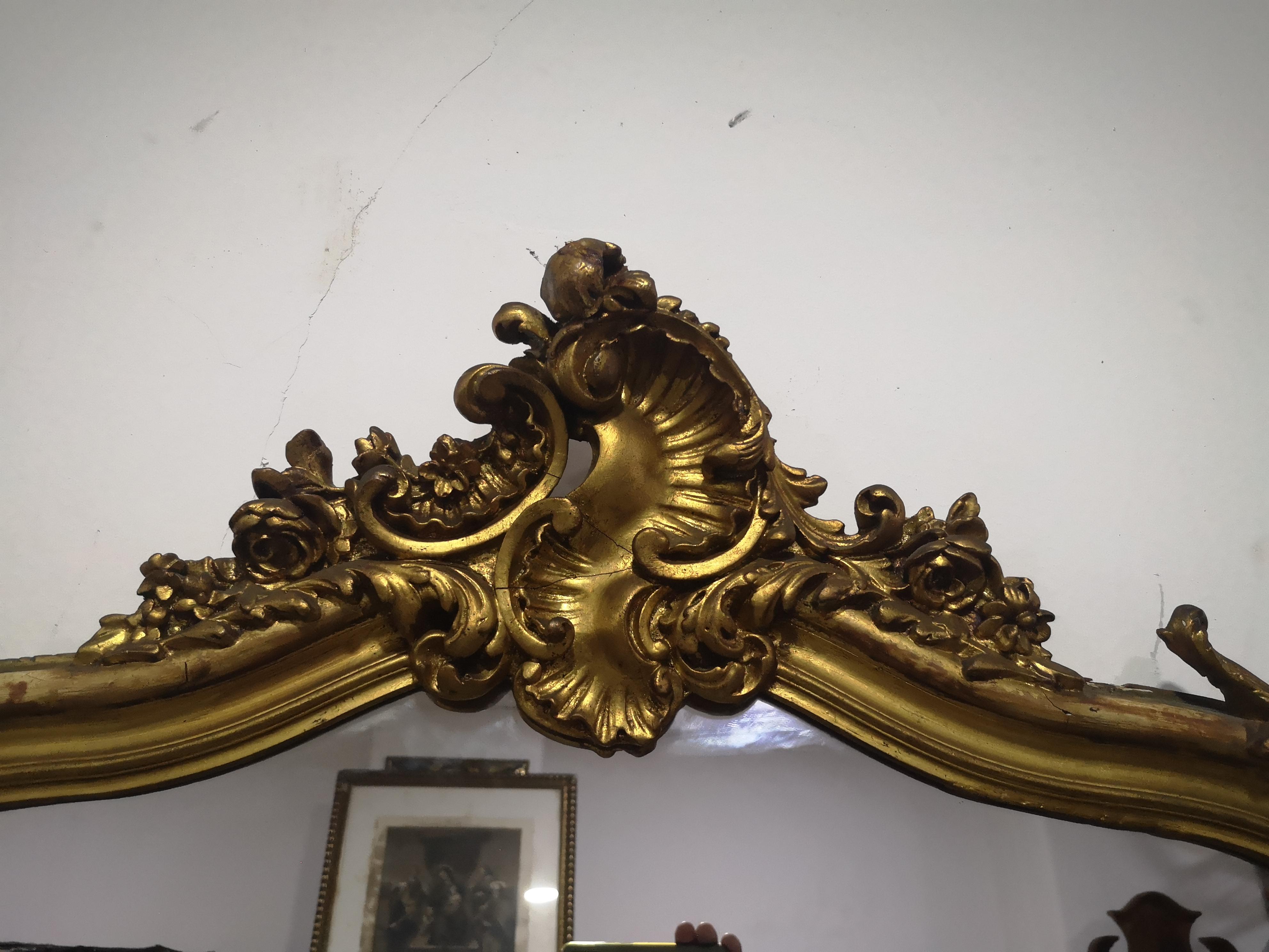 19th Century Large Louis Philippe mirror from the end of the 19th century in vendita