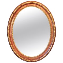 Large Louis Philippe Oval Framed Gilt Mirror (H 45 3/4 x W 36 3/4)