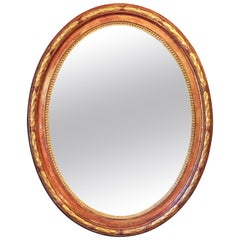 Large Louis Philippe Oval Framed Gilt Mirror (H 45 3/4 x W 36 3/4)