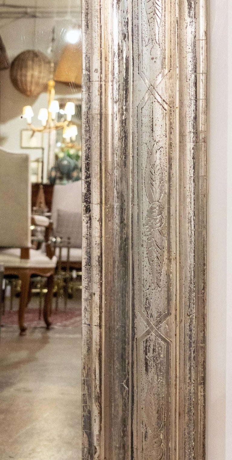 Large Louis Philippe Silver Gilt Mirror (H 42 3/4 x W 30 1/2) 3