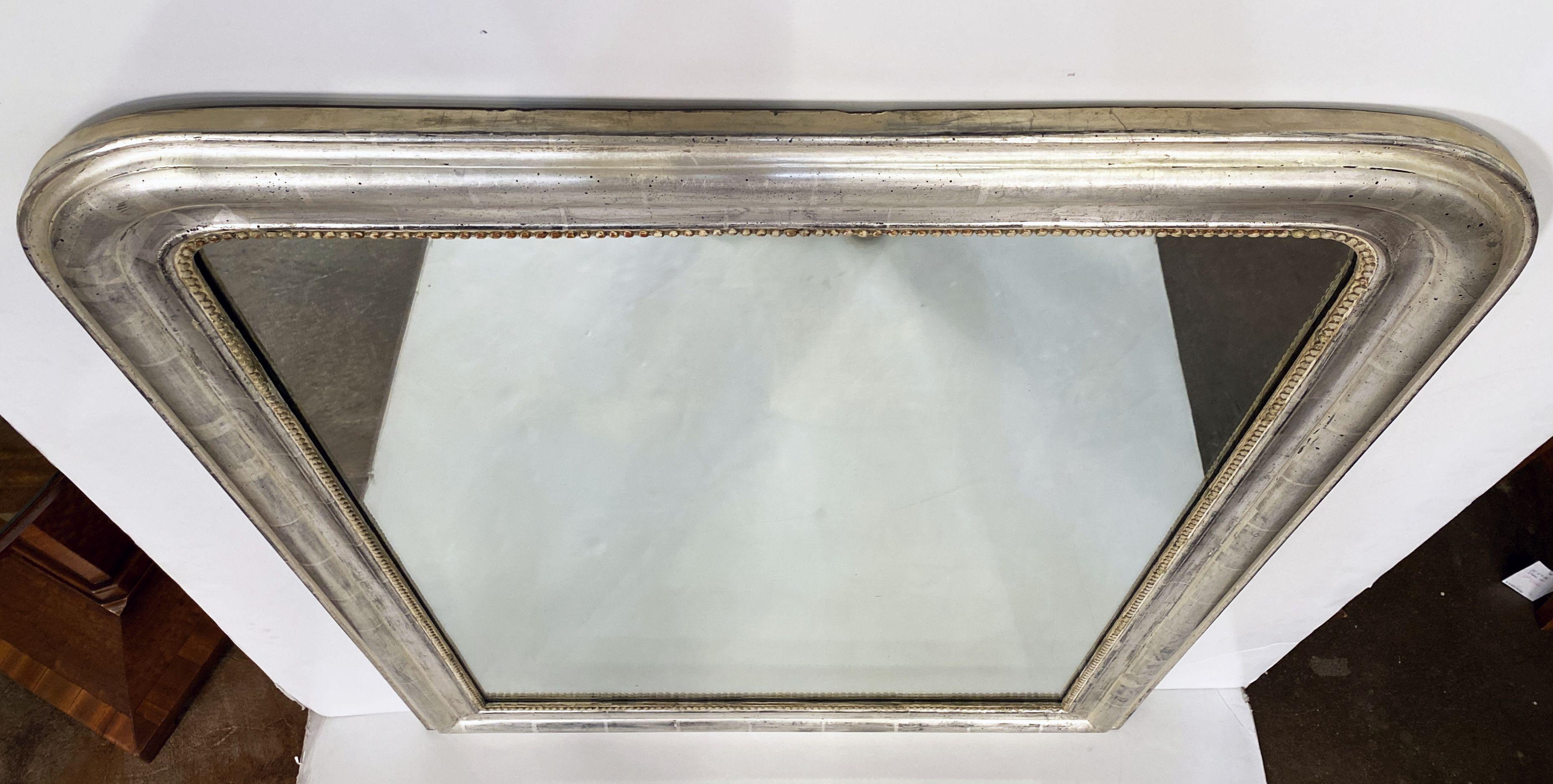 Large Louis Philippe Silver Gilt Mirror (H 47 1/4 x W 35 1/4) 6