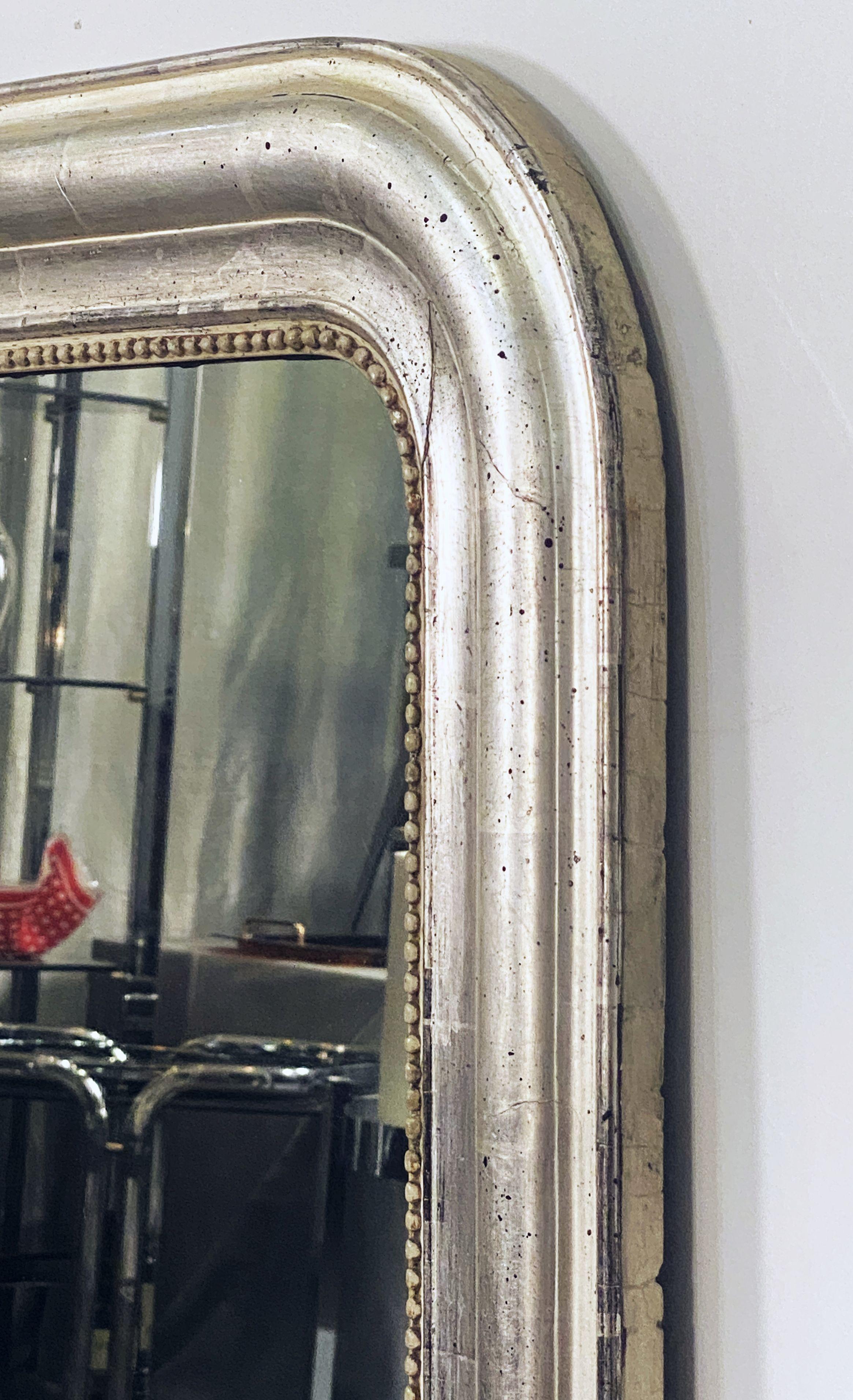 Large Louis Philippe Silver Gilt Mirror (H 47 1/4 x W 35 1/4) 10