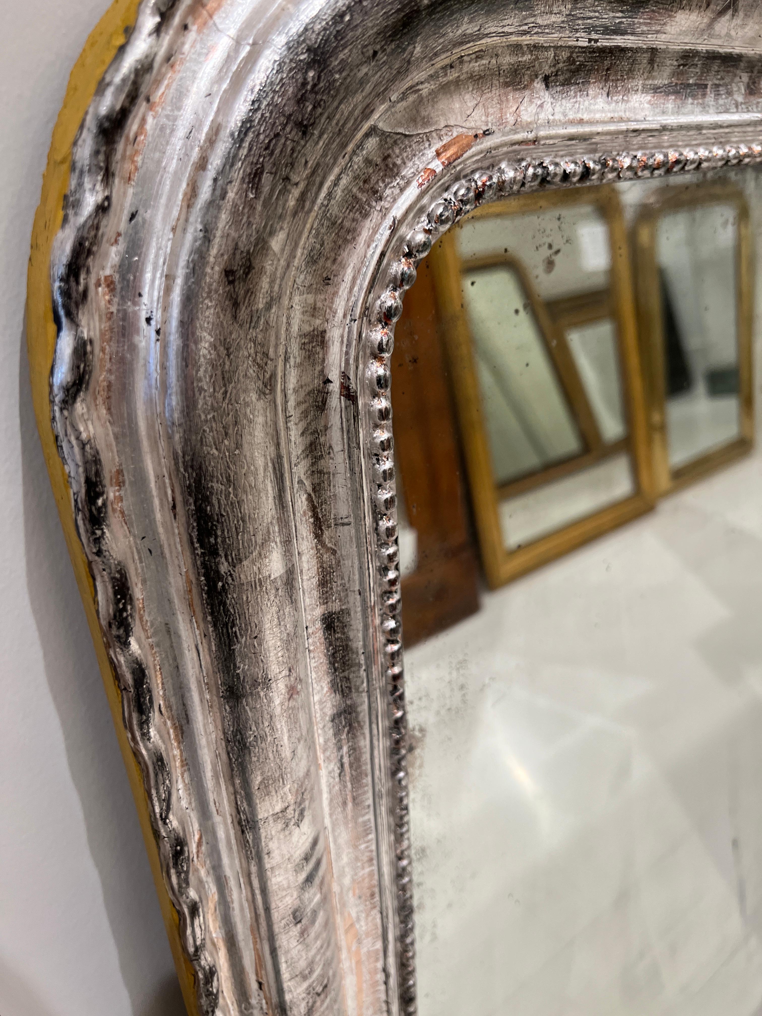 French Large Louis Philippe Silver Mirror