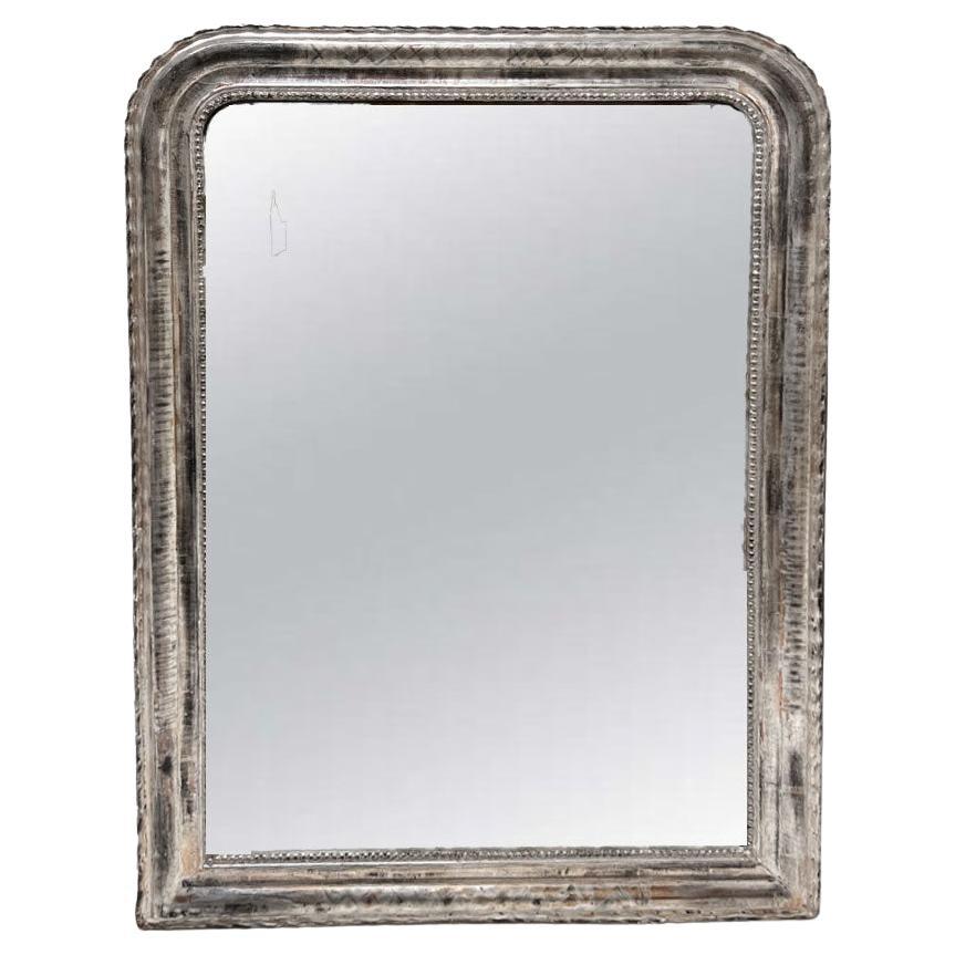 Large Louis Philippe Silver Mirror