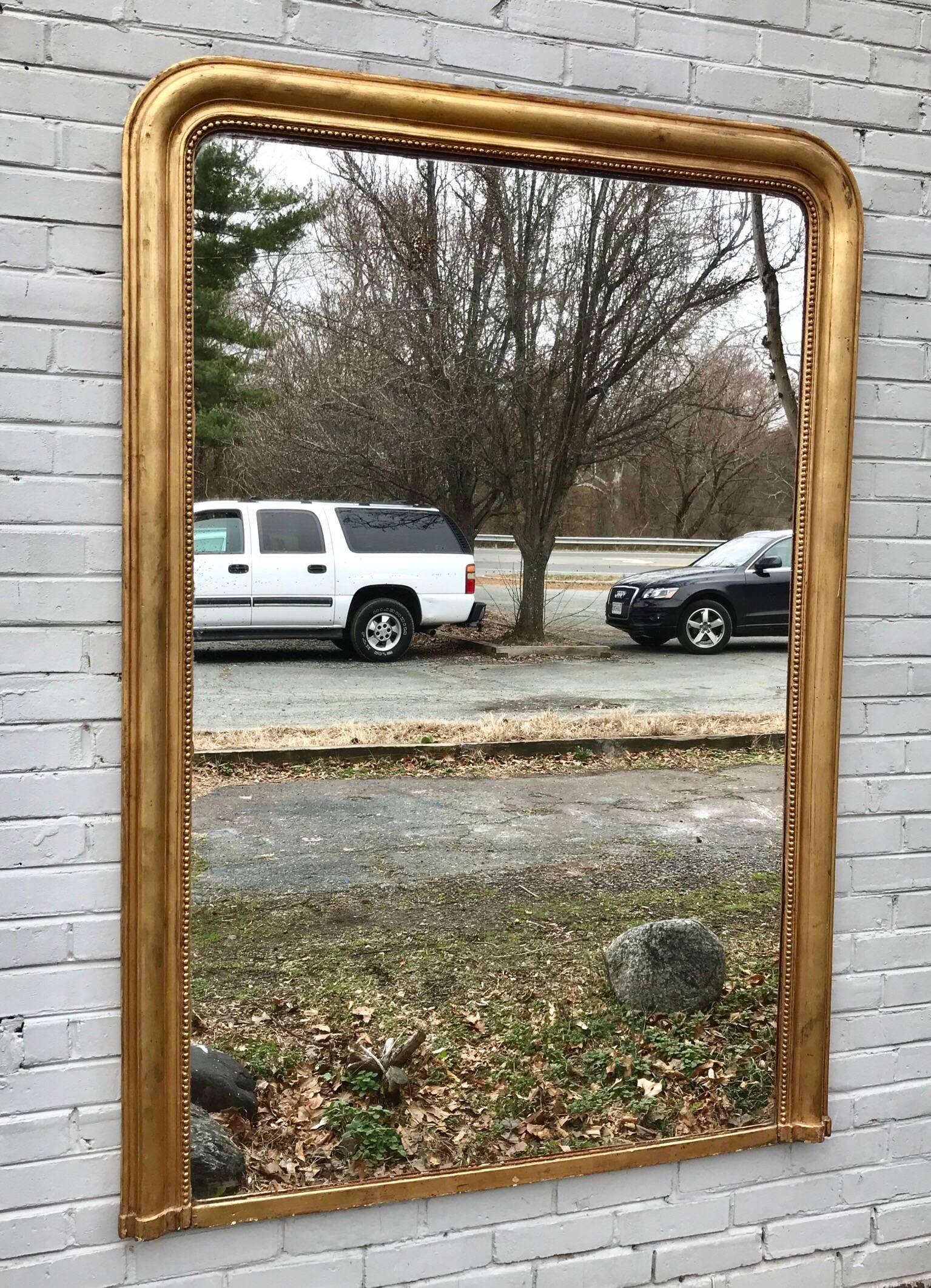 Gilt Large Louis Philippe Mantle Mirror with Original Reflector