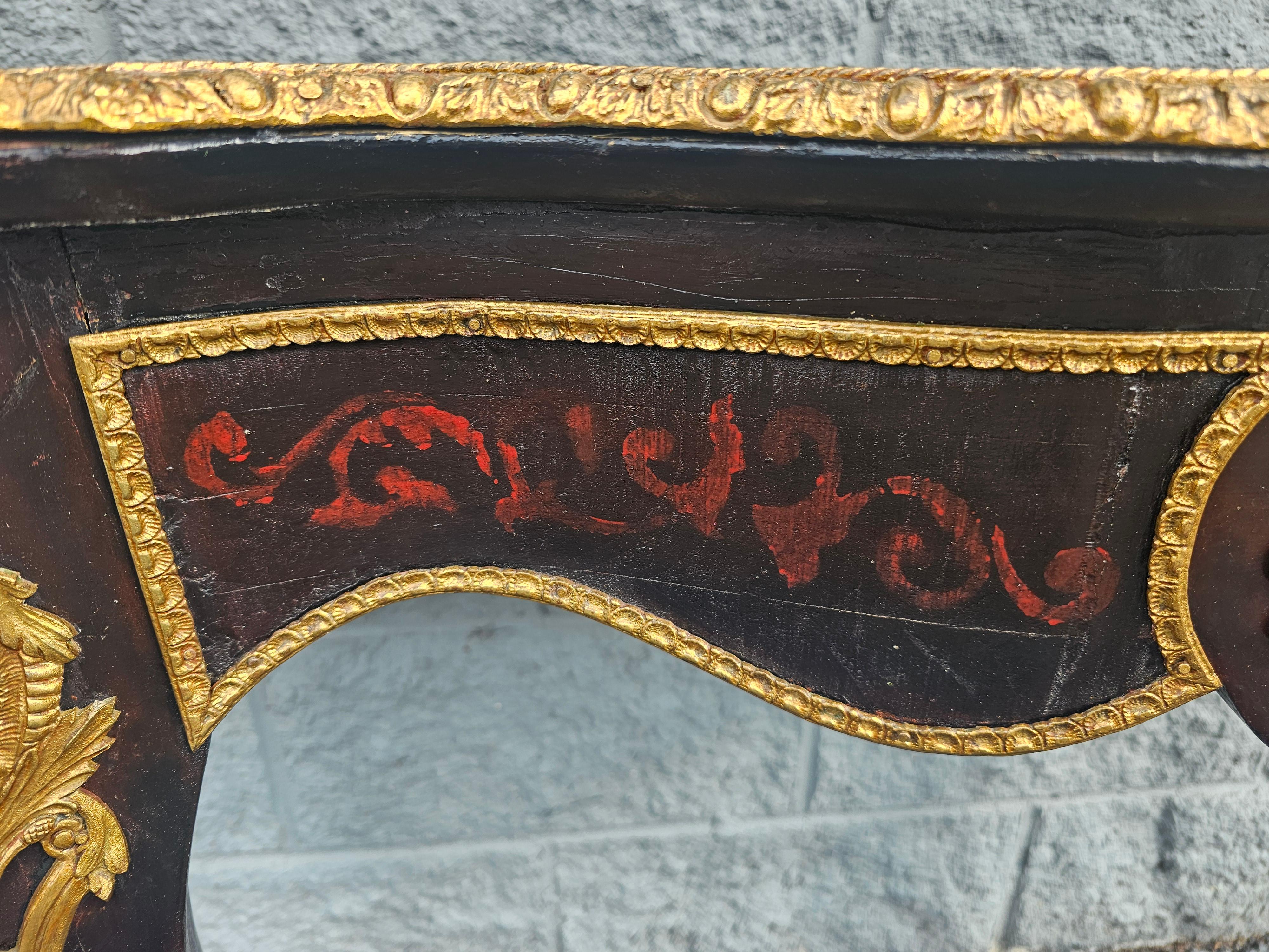 Large Louis Phillipe Ormolu & Giltwood French Console Wall Table, Circa 1840s For Sale 9