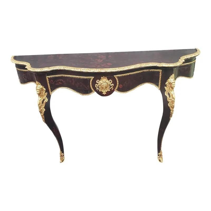 Large Louis Phillipe Ormolu & Giltwood French Console Wall Table, Circa 1840s For Sale