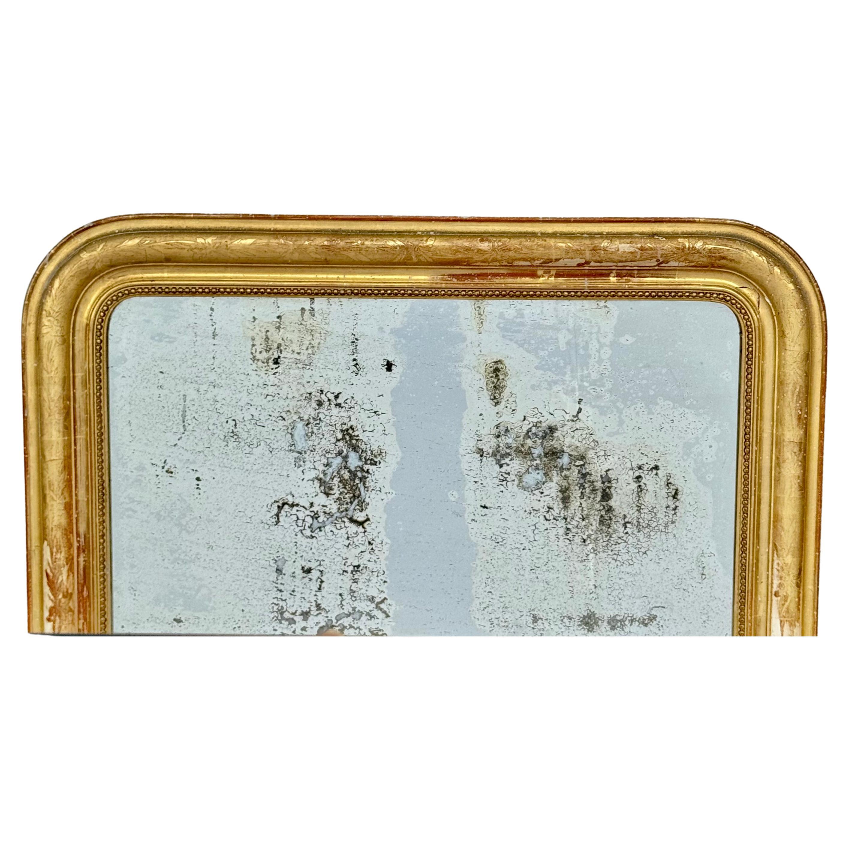 19th Century Large Louis Phillippe Gilt Mirror For Sale