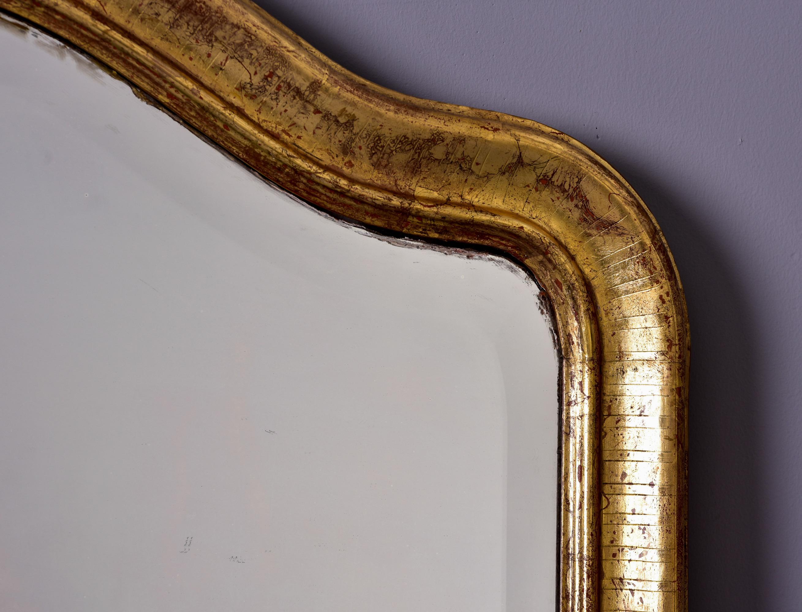 19th Century Large Louis Phillippe Gilt Mirror with Crest