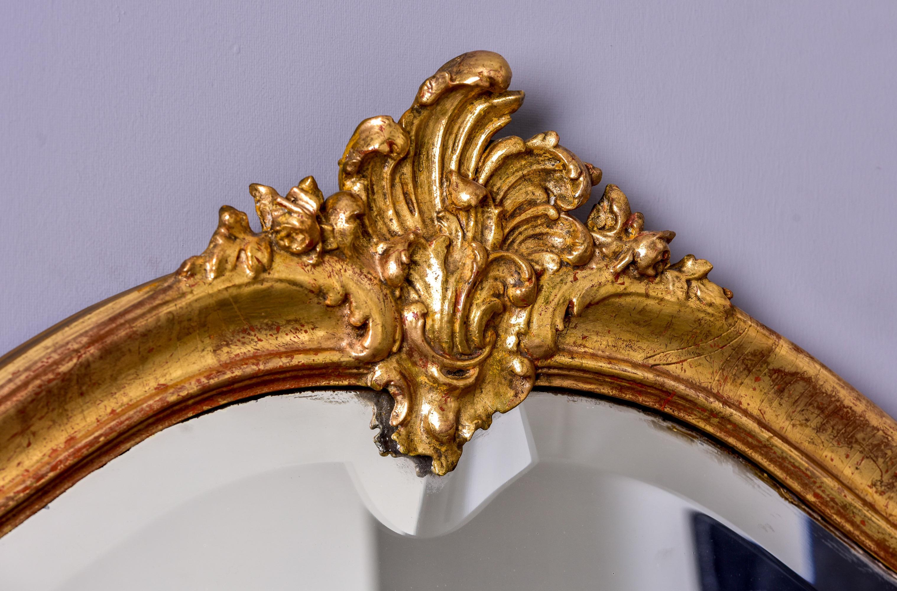 Large Louis Phillippe Gilt Mirror with Crest 1