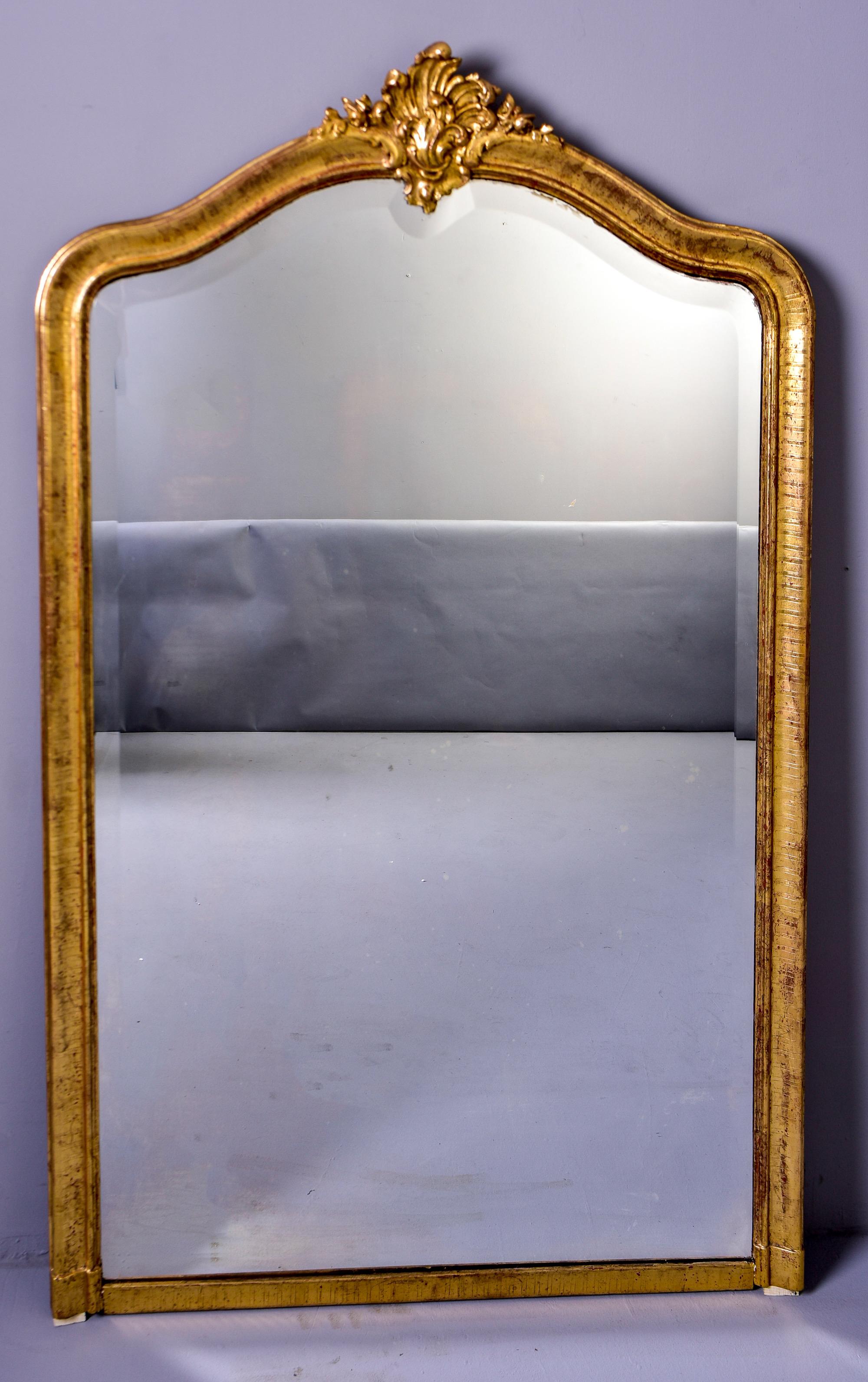 Large Louis Phillippe Gilt Mirror with Crest 2