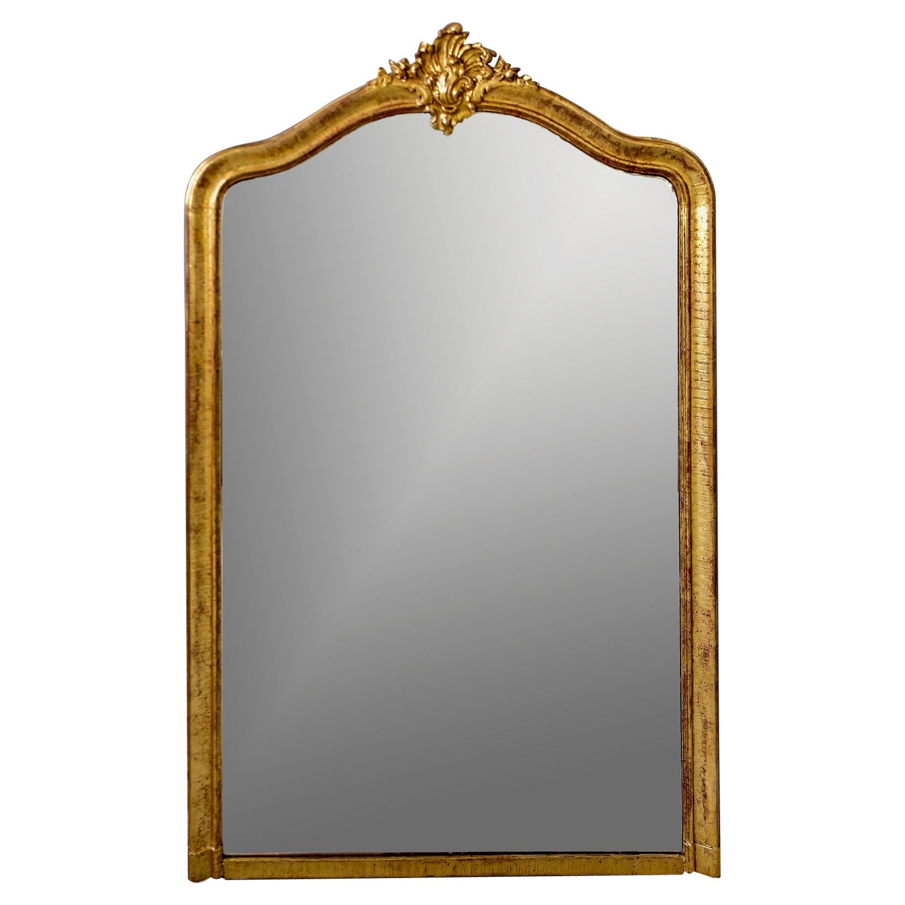 Large Louis Phillippe Gilt Mirror with Crest