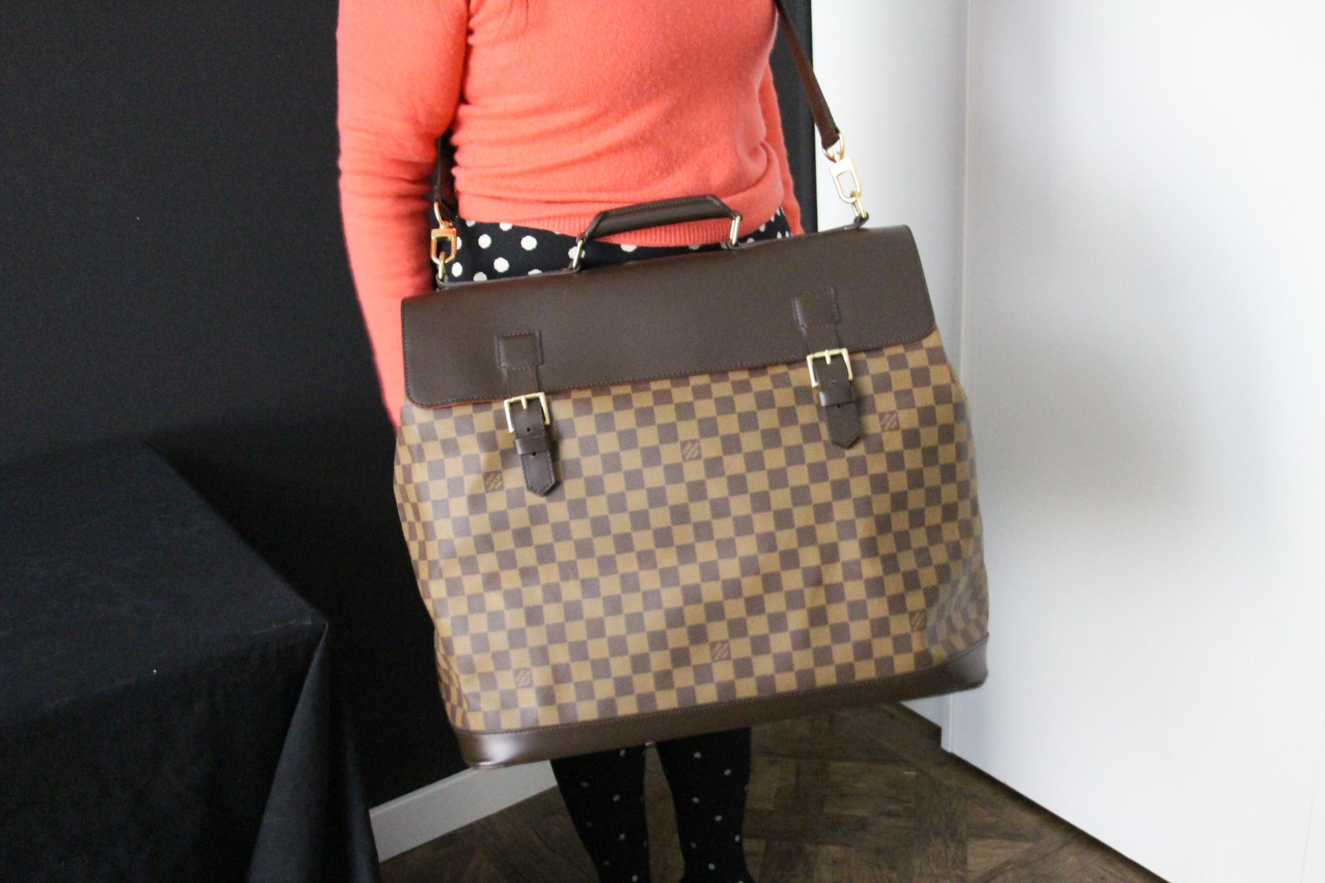 Large Louis Vuitton Bag, Louis Vuitton Ebene Damier Bag, Vuitton Travel Bag For Sale 8