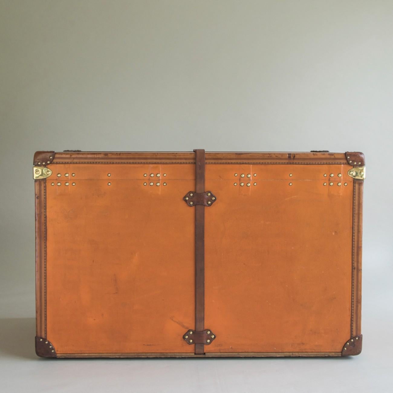 French Large Louis Vuitton Orange Steamer Trunk, circa 1925