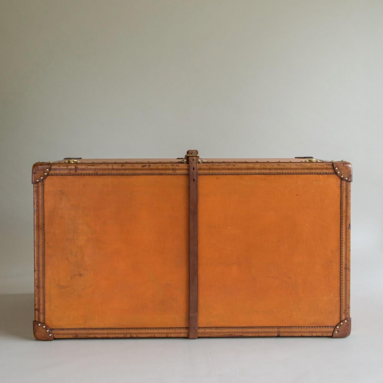 Large Louis Vuitton Orange Steamer Trunk, circa 1925 In Good Condition In London, GB