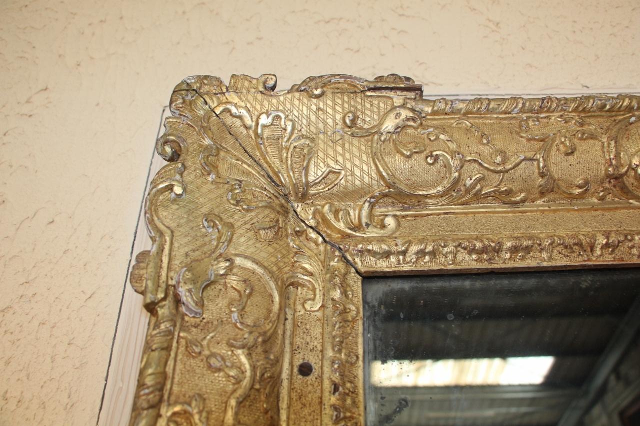 Large Louis XIV Mirror in Golden Wood 1