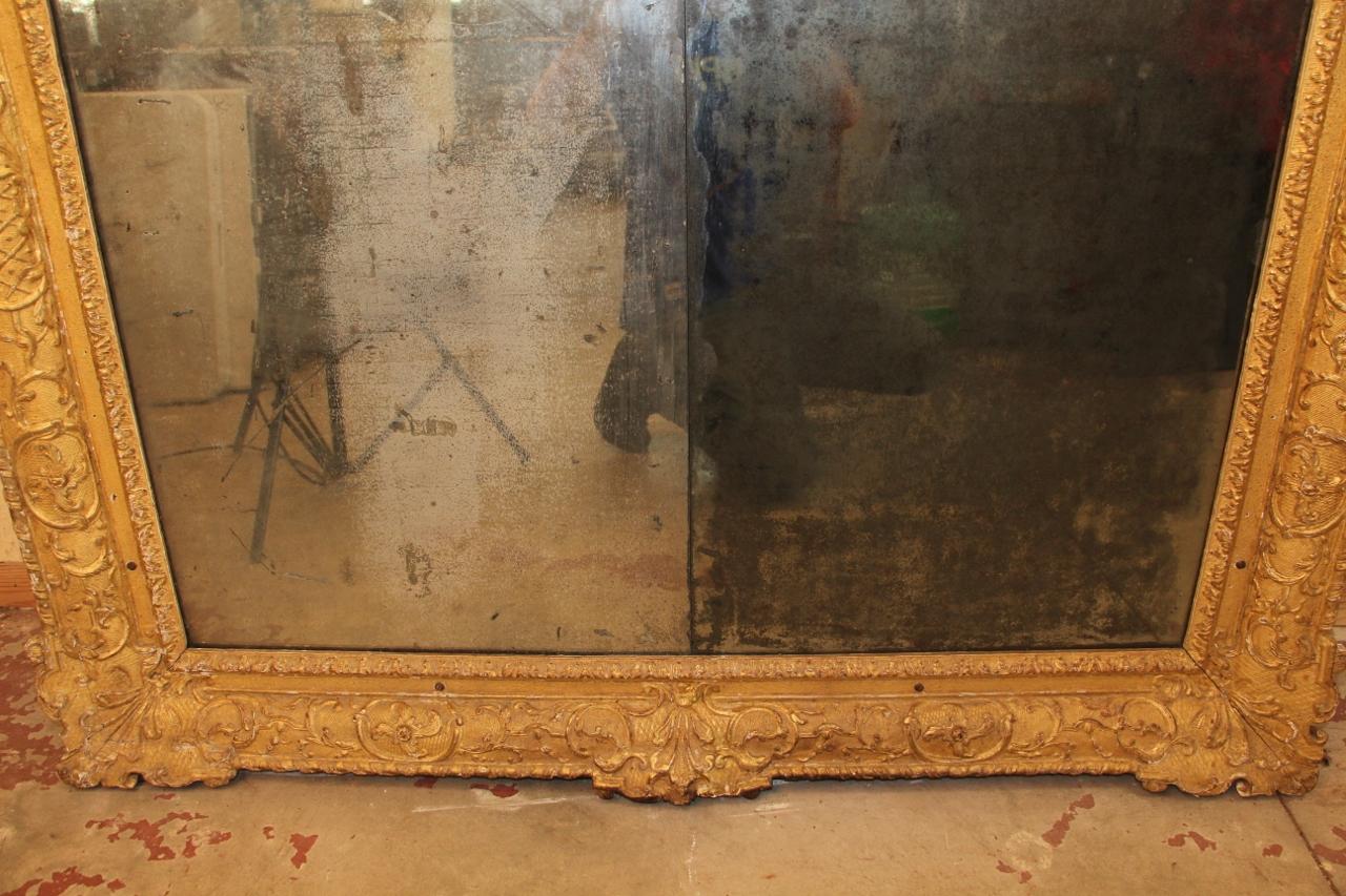 Large Louis XIV Mirror in Golden Wood 2