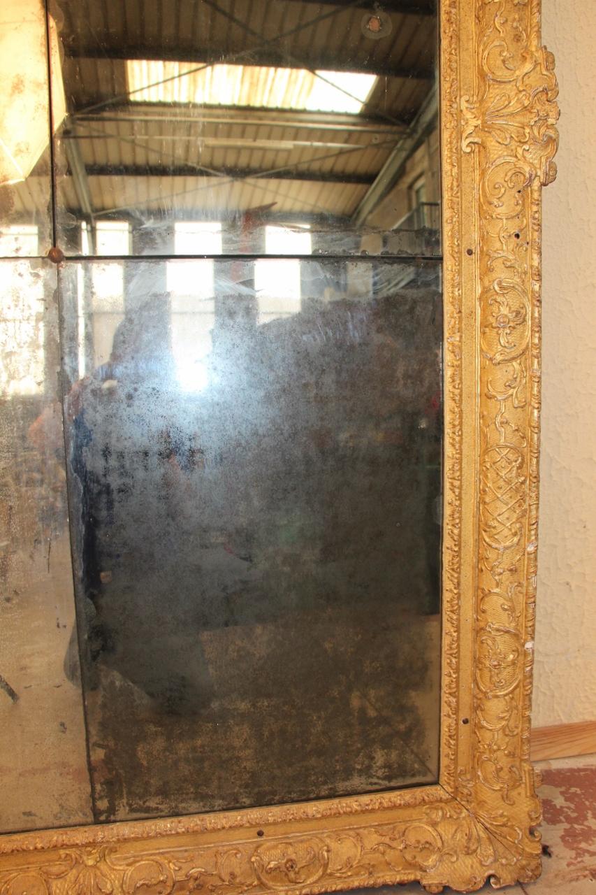 Large Louis XIV Mirror in Golden Wood 3
