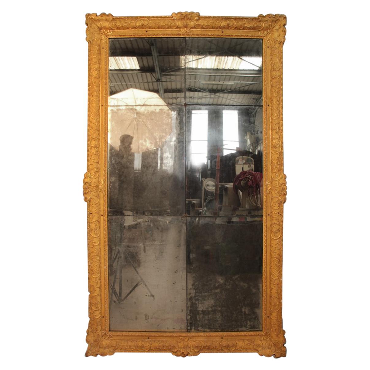 Large Louis XIV Mirror in Golden Wood