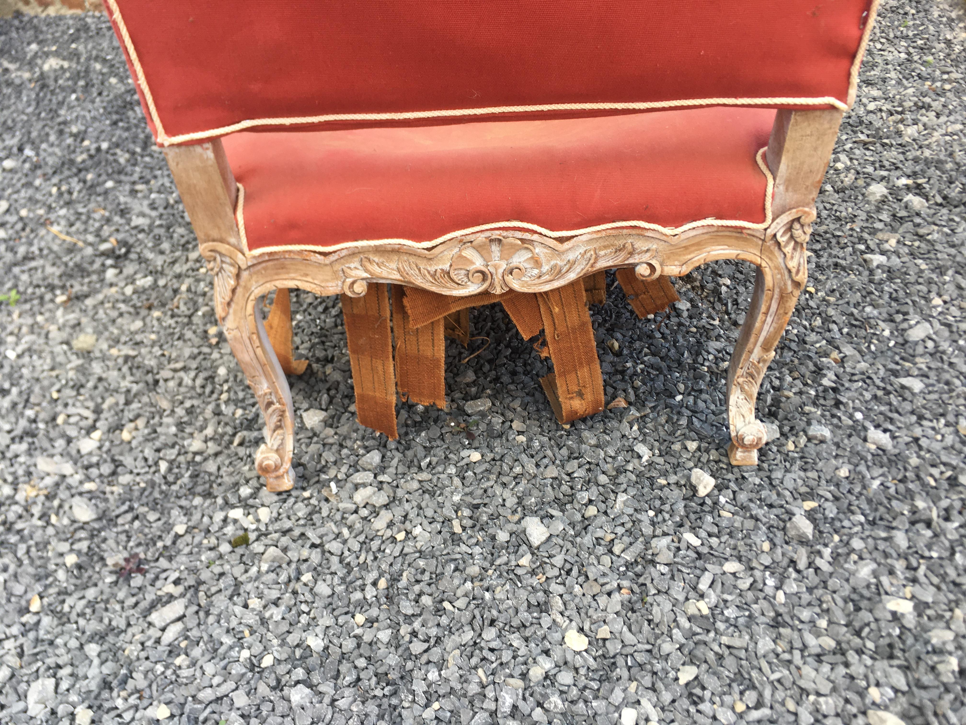 Large Louis XIV, Regency, Style Armchair, 19th Century, to be Restored For Sale 5