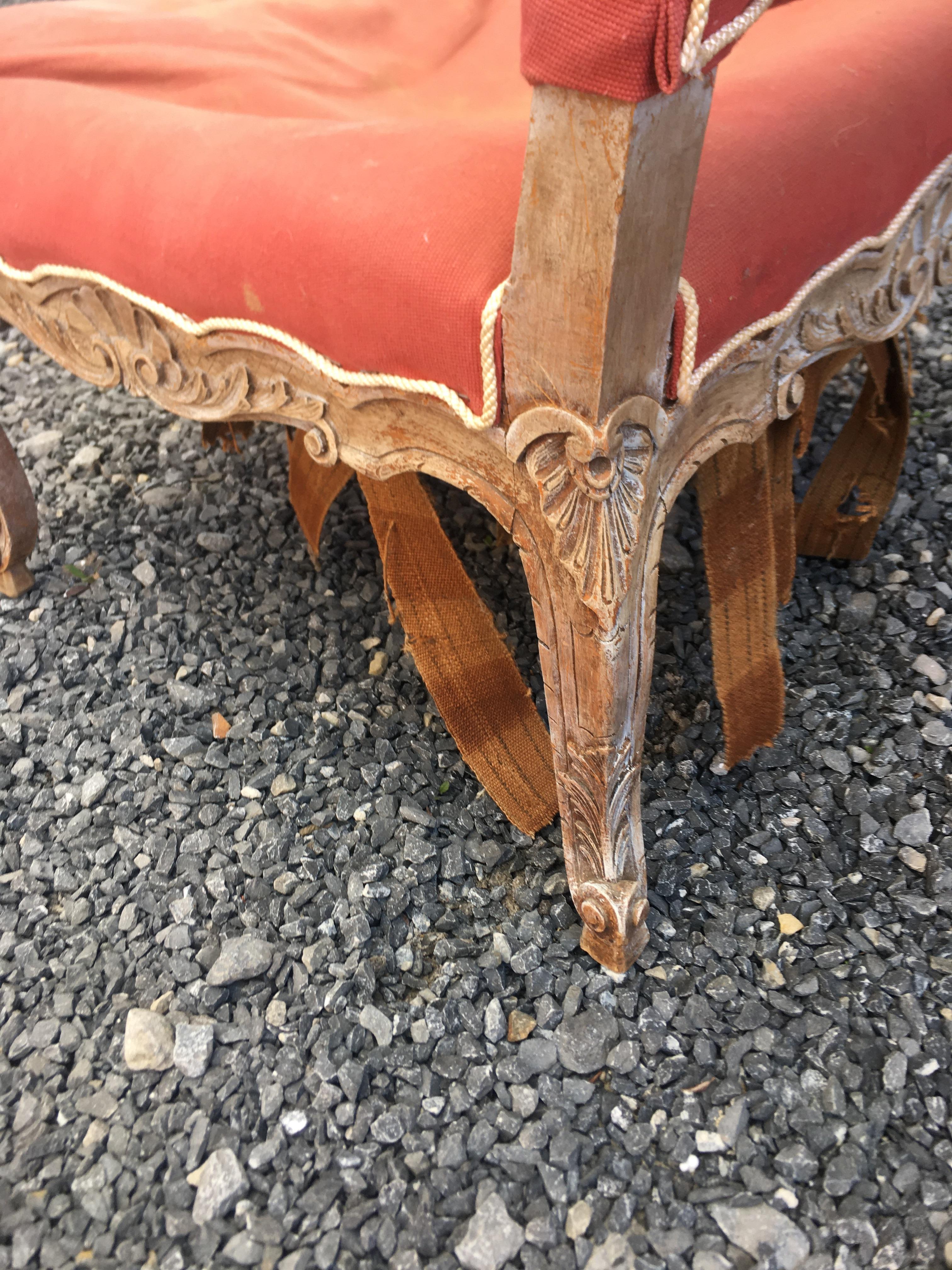 Large Louis XIV, Regency, Style Armchair, 19th Century, to be Restored For Sale 3