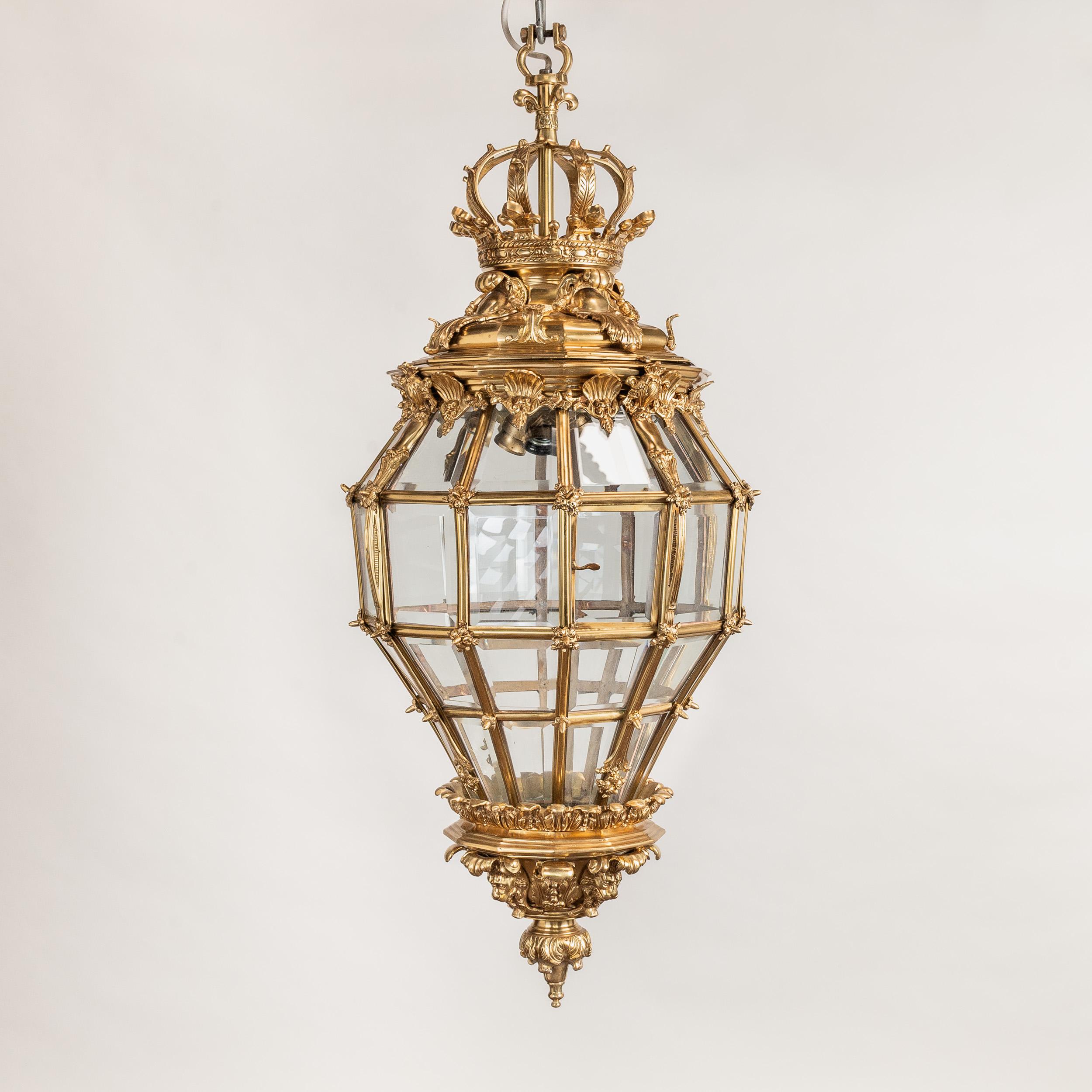 Brass Large Louis XIV Style ‘Versailles’ Lantern For Sale