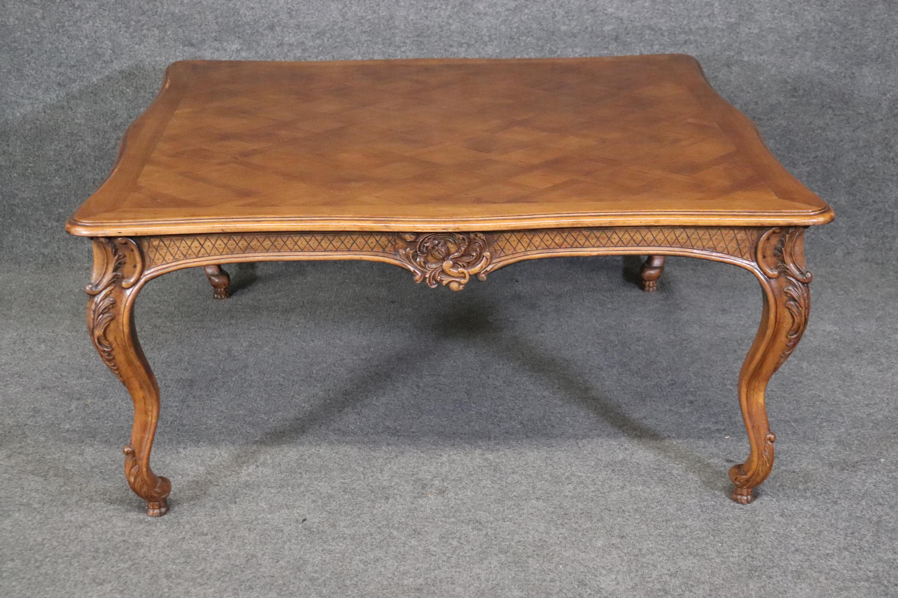Dimensions- H: 21 1/4in W: 46 3/4in D: 46 1/2in 
This Louis XV Country French Style Coffee Table Attributed to Bodart is made of the highest quality and is perfect for you and your home! Although not signed this piece is believed to be by Bodart or