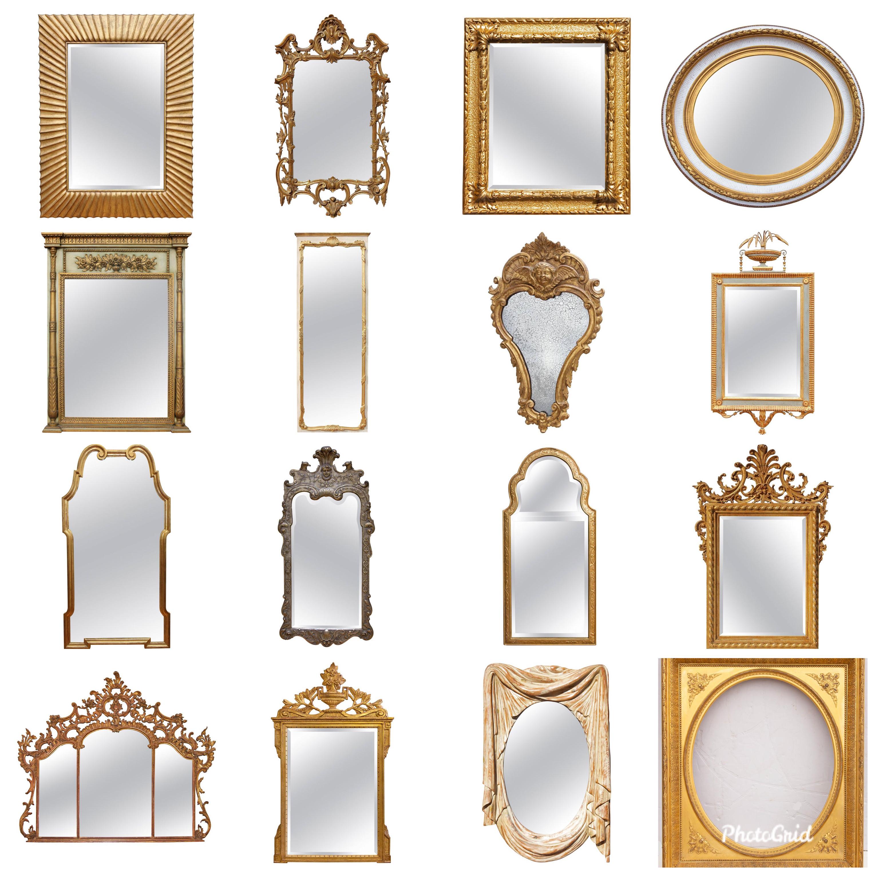 Large Louis XV over Mantel Giltwood Mirror 1