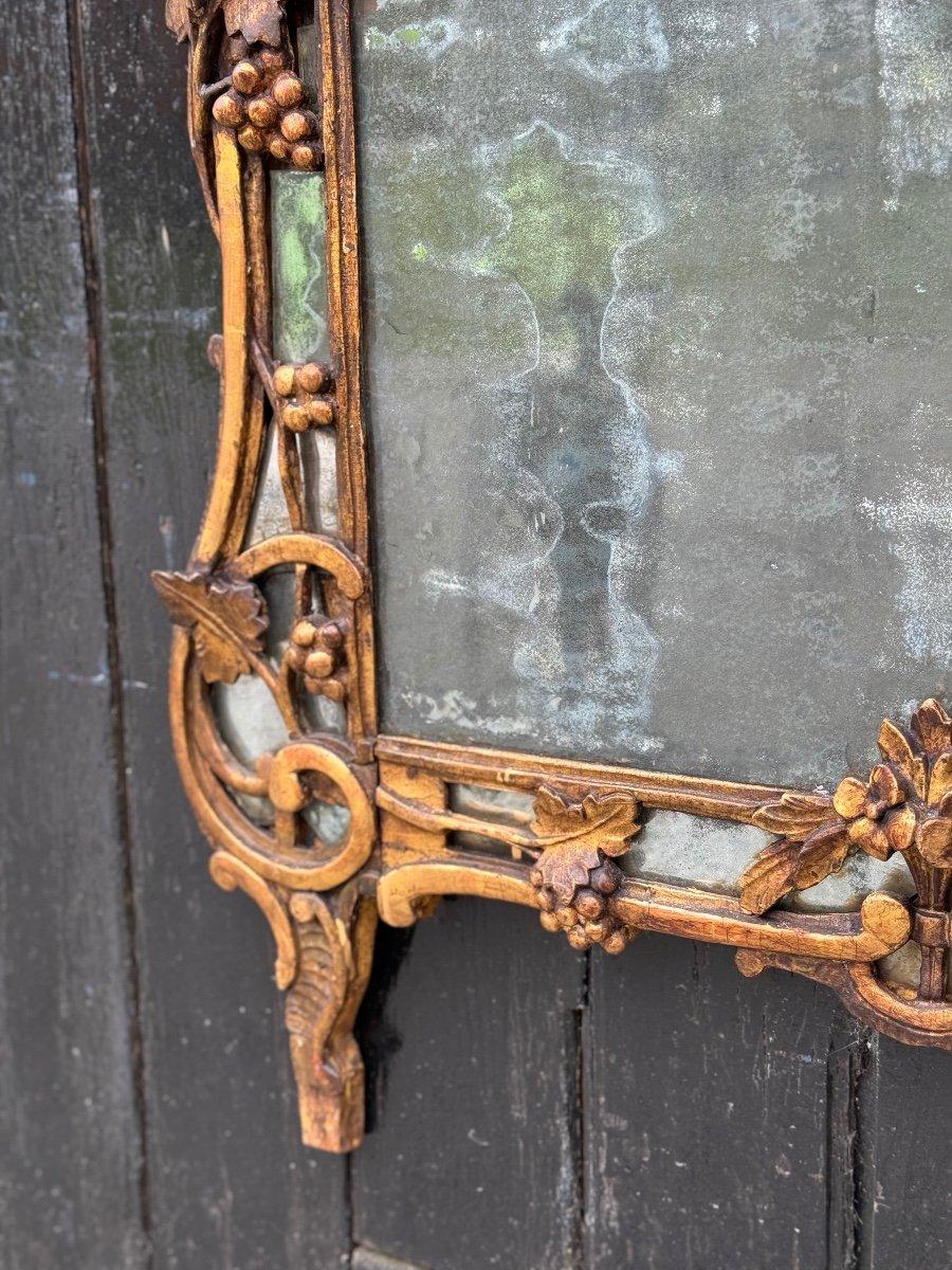 French Large Louis XV Pareclosed Mirror In Carved And Gilded Wood, France 18th Century For Sale