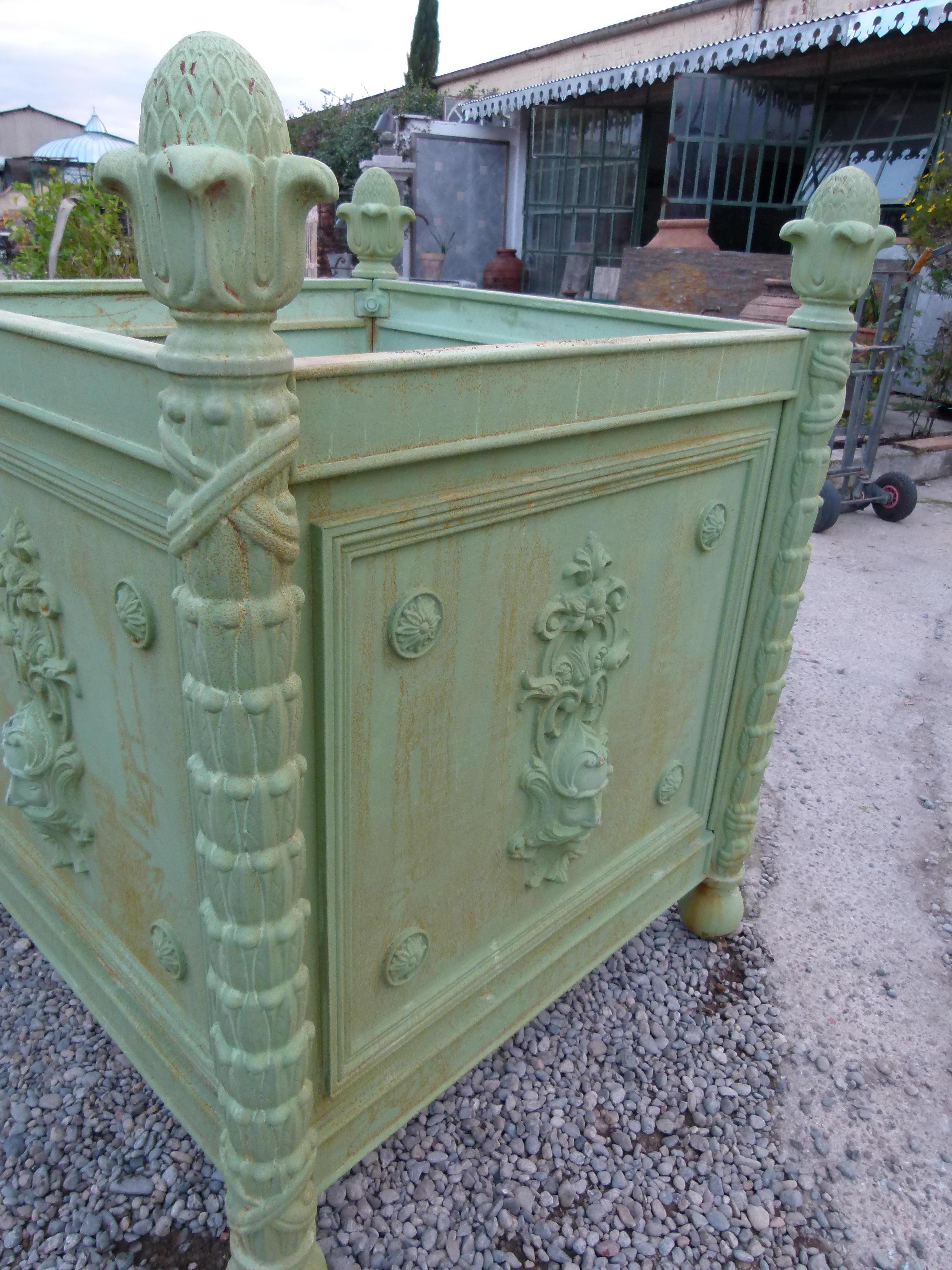 Large Louis XV Style Cast Iron Jardinières For Sale 12