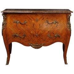 Large Louis XV Style Commode with Marble Top