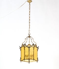 Large Louis XV Style Five-Panel Bronze Hall Lantern, 1870s