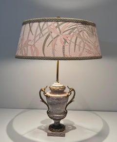 Large Louis XV Style Lamp Made of Marble and Decorated with Decorative Bronze