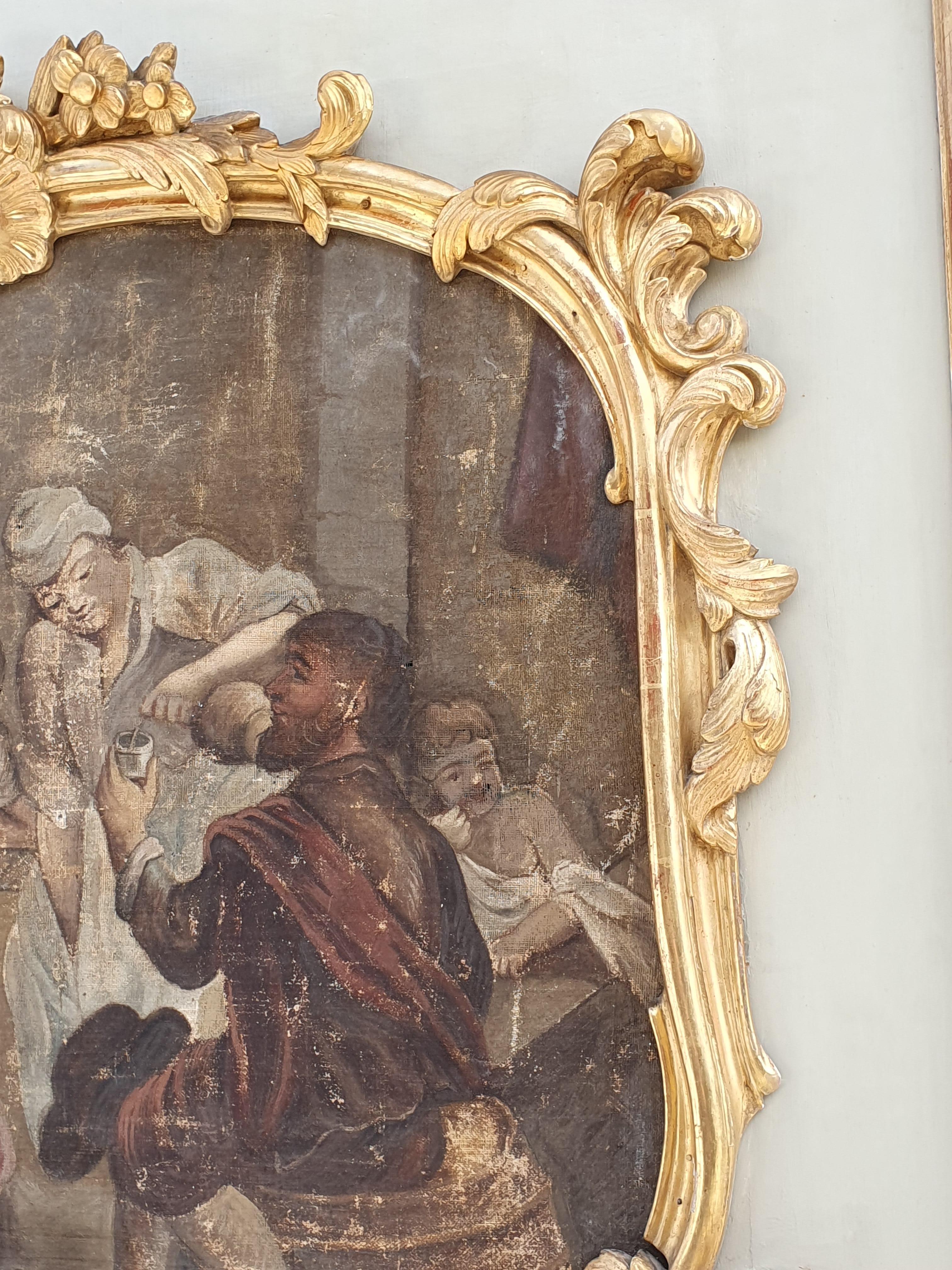 Grand Trumeau Louis XV en bois laqué et doré en vente 3