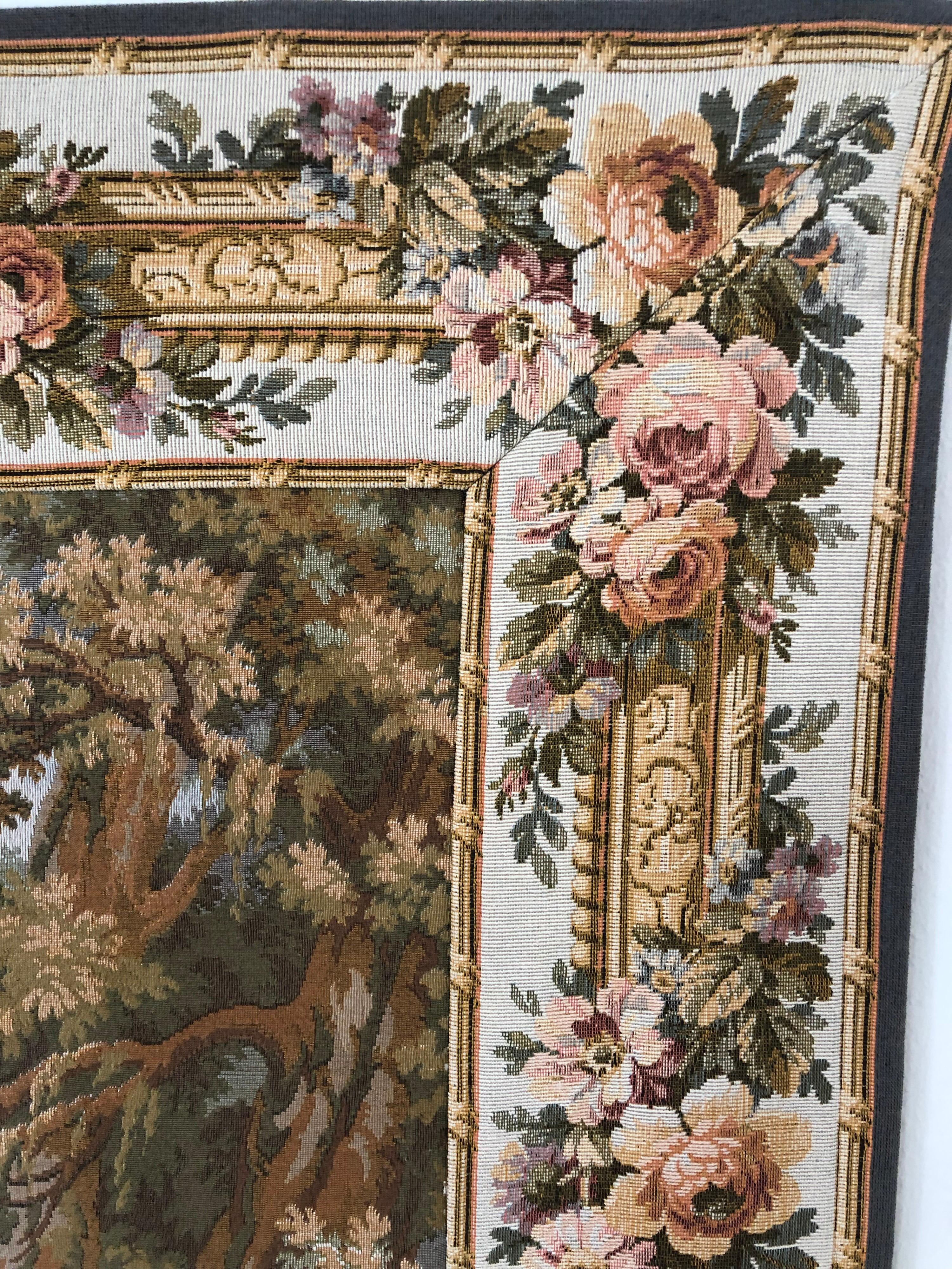 Machine-Made Large Louis-XVI Aubusson Style Machine Made Romantic Tapestry, 20th Century