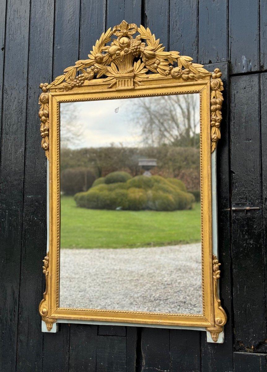 Grande specchio Luigi XVI in legno intagliato e dorato, Francia, XVIII secolo in vendita 6
