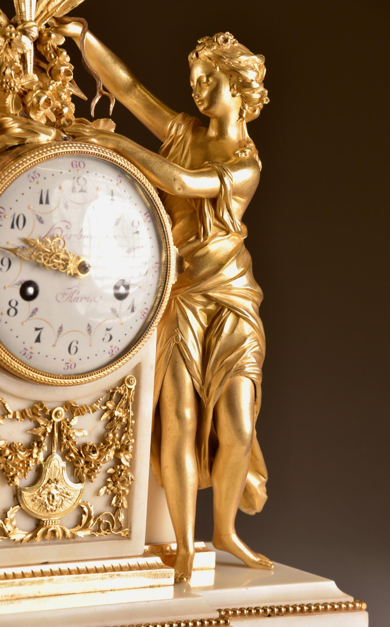 Large Louis XVI clock (1780), Venus and cherub, Amor wird seiner Waffen beraubt 5