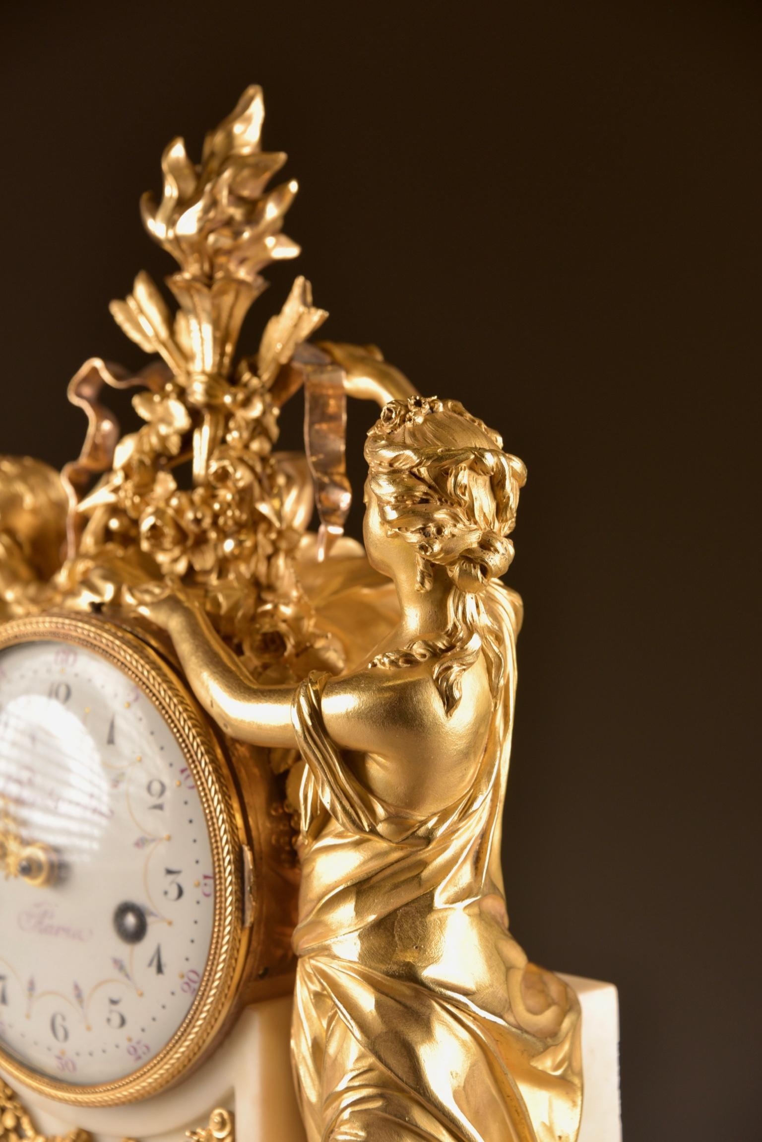 Large Louis XVI Clock '1780', Venus and Cherub, Amor Wird Seiner Waffen Beraubt 7