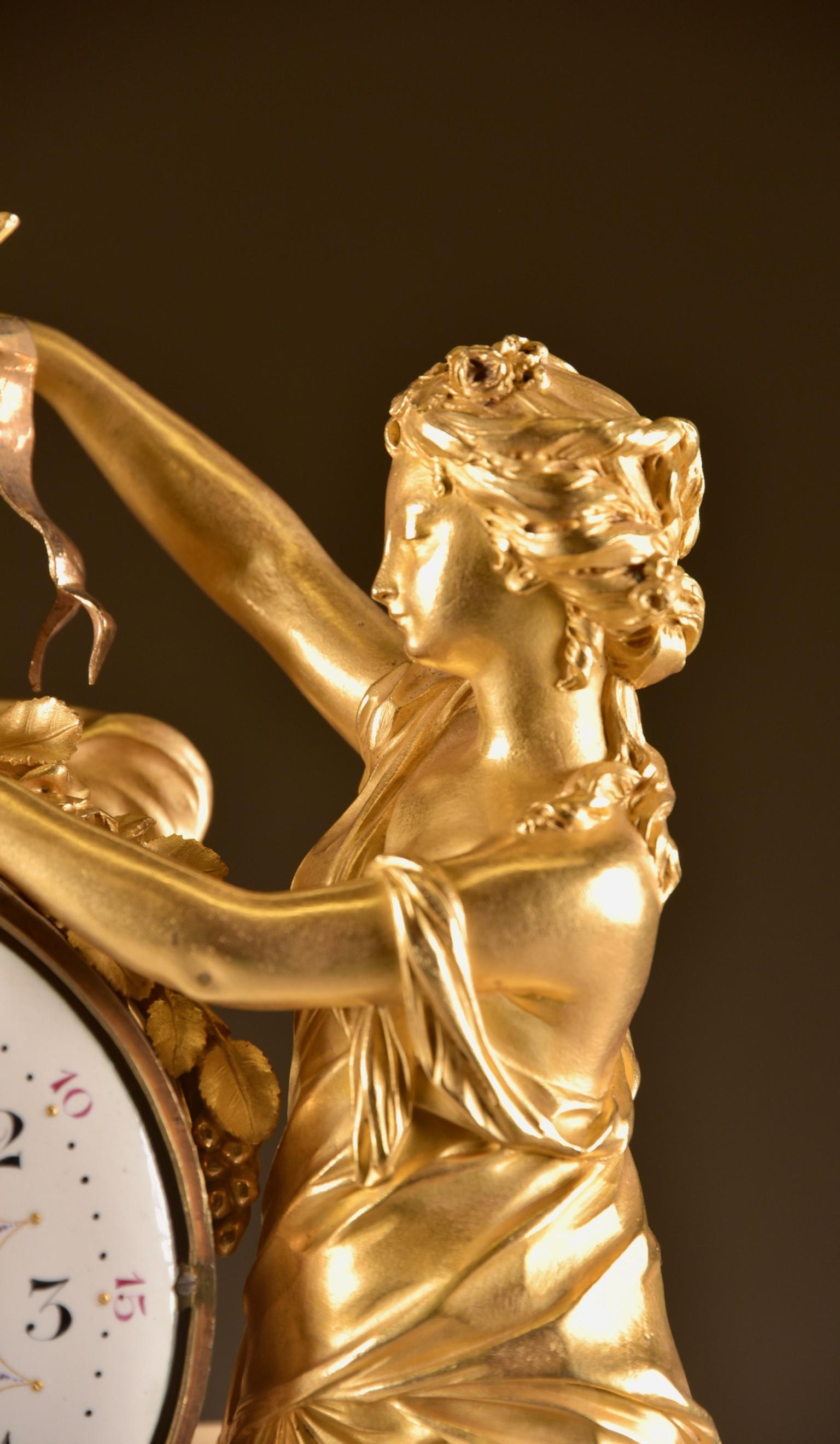 Large Louis XVI clock (1780), Venus and cherub, Amor wird seiner Waffen beraubt 2