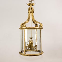 Large Louis XVI Gilt-Bronze Cylindrical Hall Lantern