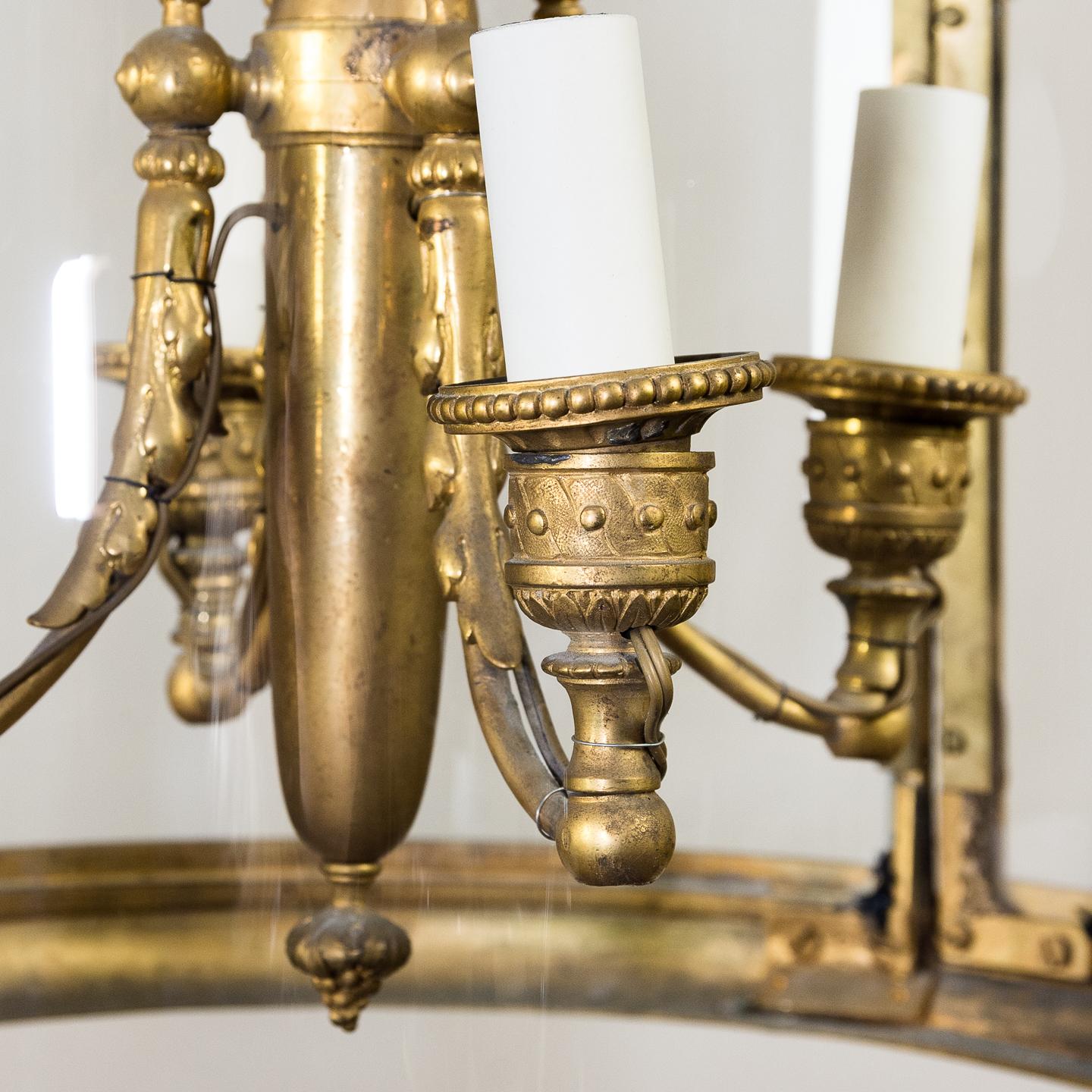 Large Louis XVI Gilt-Bronze Cylindrical Hall Lantern 1