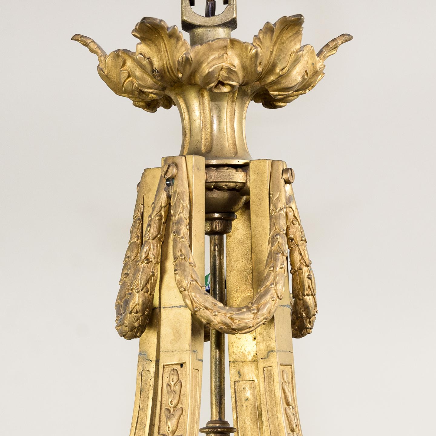 Large Louis XVI Gilt-Bronze Cylindrical Hall Lantern 3