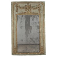 Large Louis XVI Painted and Gilt Trumeau Mirror